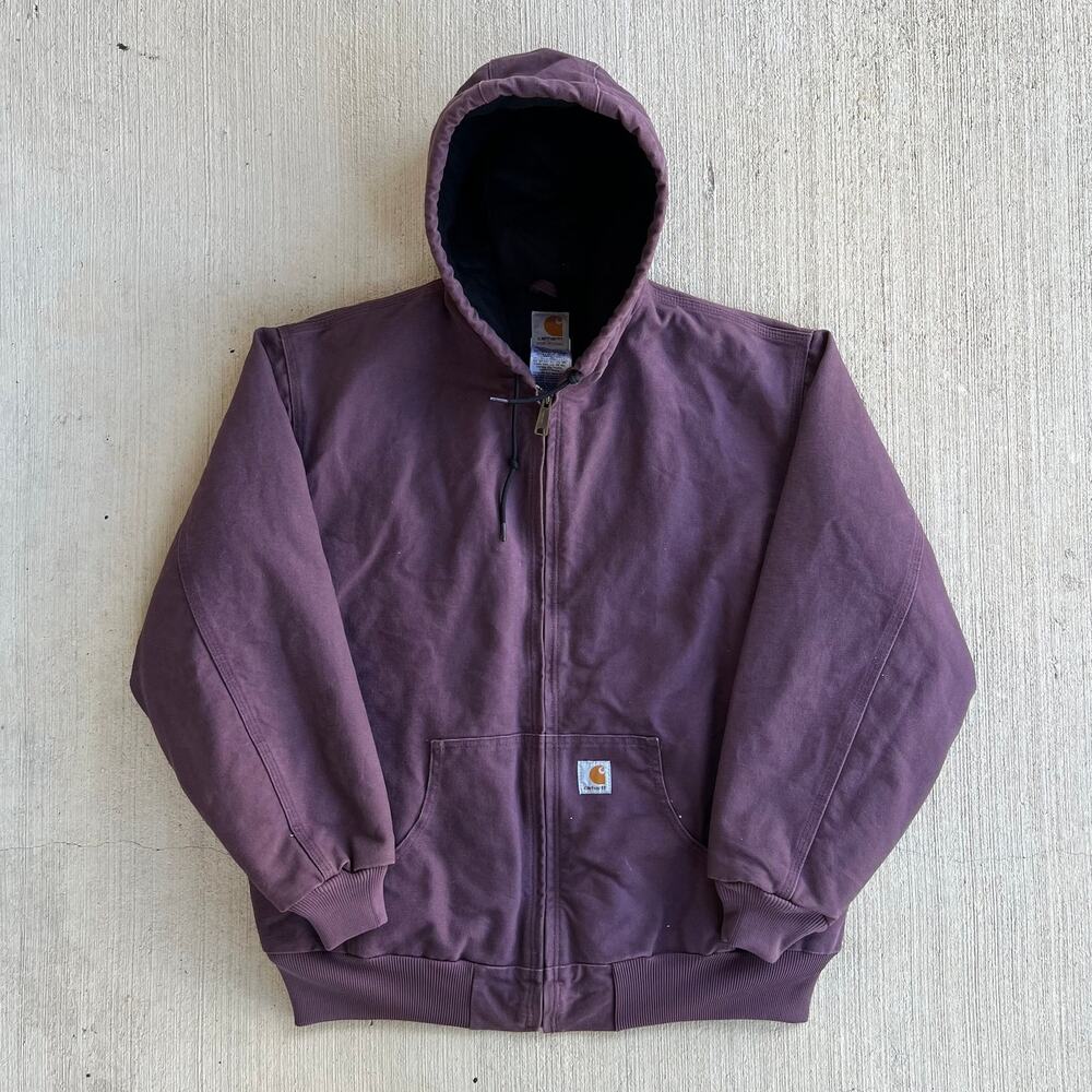 Carhartt WOMENS WJ130 DPM purple hooded work wear jacket